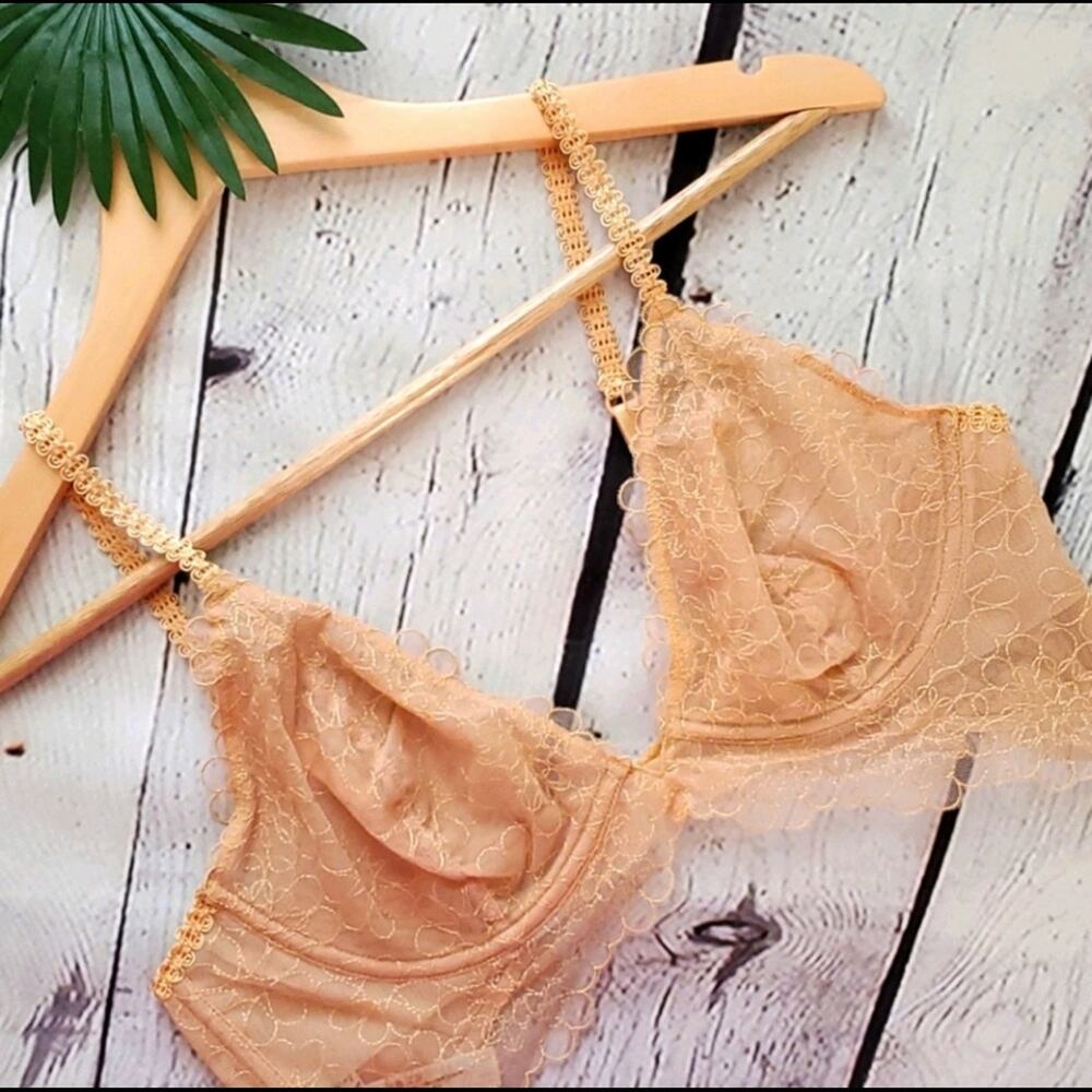 Free People Lucia Wheat Honey Underwire Bra 32C